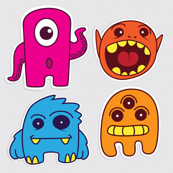 Цветные маленькие монстрики