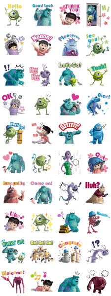 Имена героев из мультика Корпорация монстров