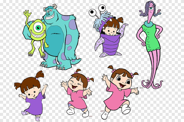 Девочка из корпорации монстров на белом фоне