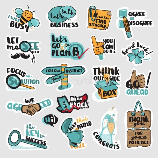 Набор стикеров бизнес