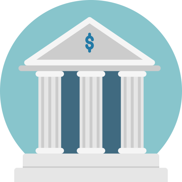 Здание с колоннами значок