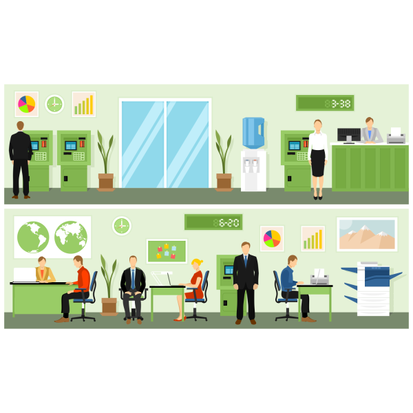 Офис банка рисунок