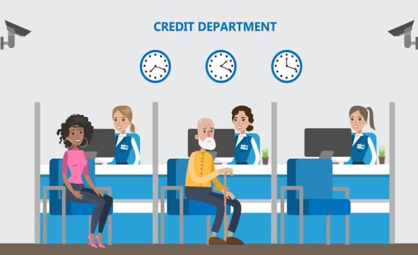 Клиент в банке рисунок