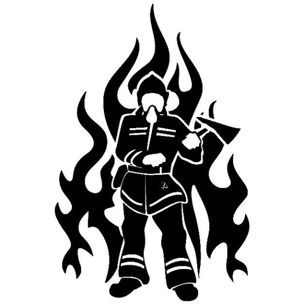 Силуэт пожарного