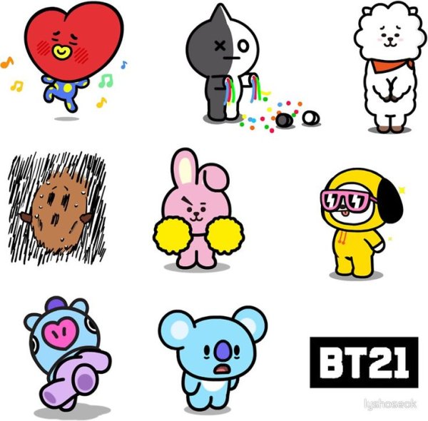 Наклейки BTS И bt21