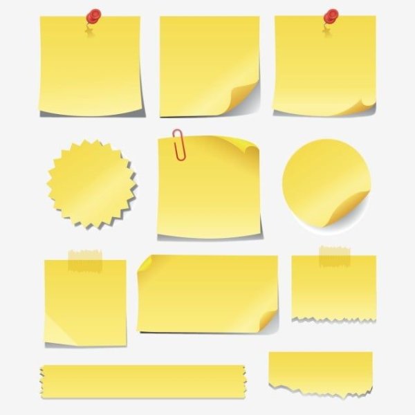 Стикер бумажный желтый
