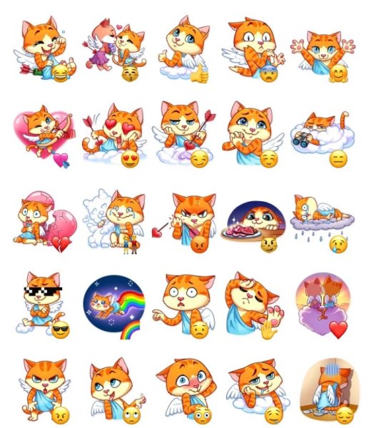 Стикеры домашние животные кошки