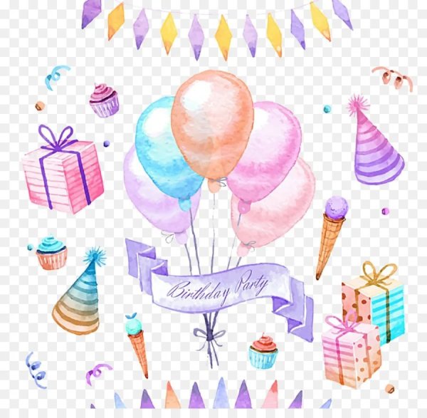 С днем рождения акварель