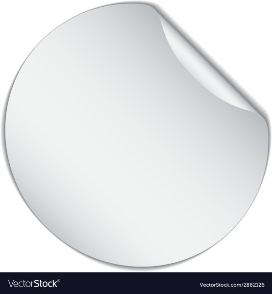 Белый круглый стикер