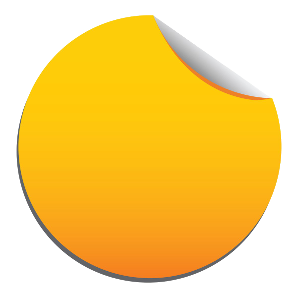 Желтая круглая наклейка