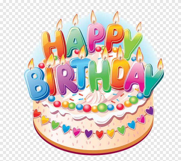 Надпись с днем рождения на прозрачном фоне