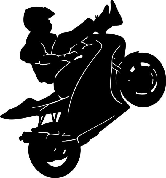 Мотоцикл черно белый