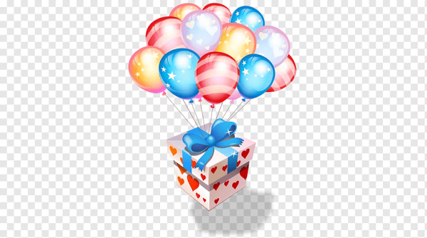 Шарики подарки на прозрачном фоне