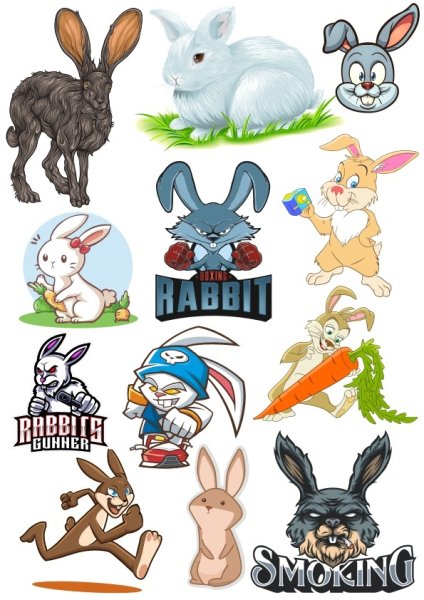 Зайчик черно белый