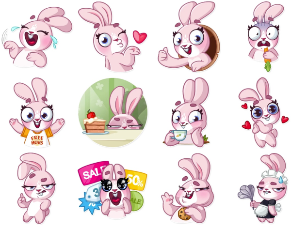 Мультяшные смешные зайцы