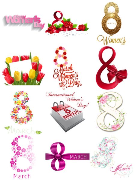 Стикеры на 8 марта для распечатки