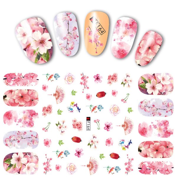 Цветочные наклейки для ногтей