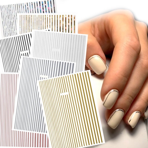 Наклейки полоски для ногтей