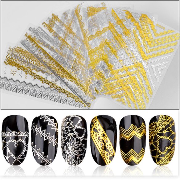 Металлические наклейки на ногти
