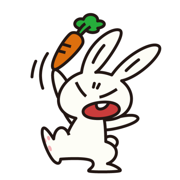 Стикер кролик с морковкой