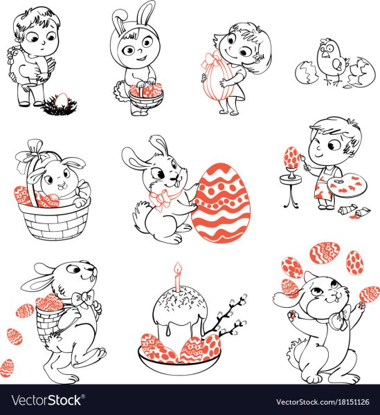 Наклейки раскраски на Пасху