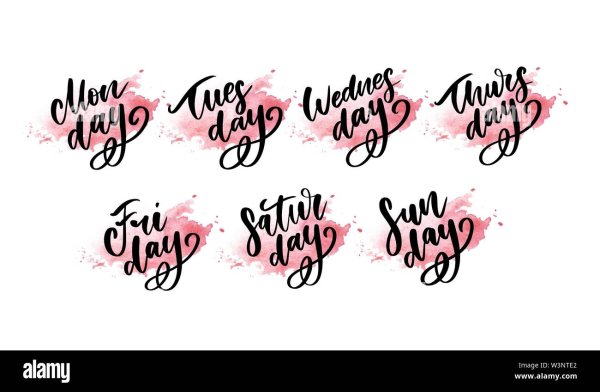 Дни недели леттеринг