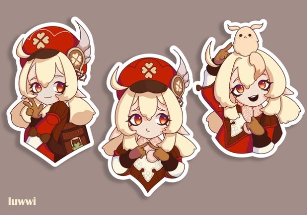 Стикеры с кли Геншин