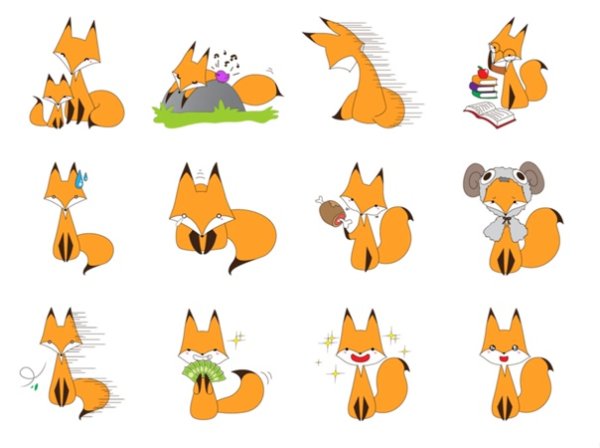 Стикеры с лисами