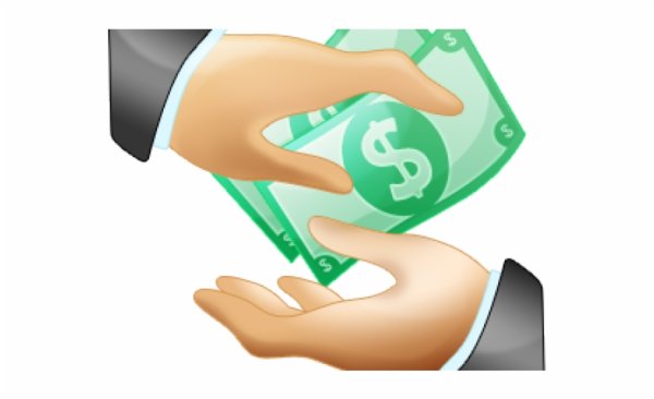 Рука с купюрой иконка