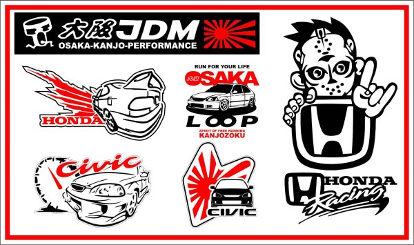 Civic Kanjo JDM наклейка
