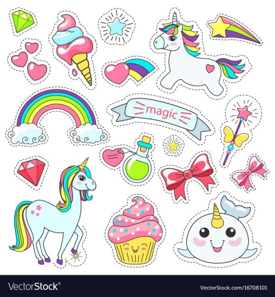 Наклейки в стиле Единорог