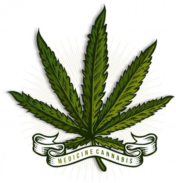 Листок марихуаны нарисованный