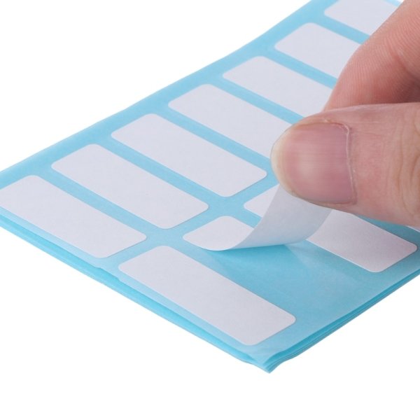 168pcs 12 Sheets/Pack 13x38mm paper self Adhesive Sticky White Label name Stickers blank Note Label Bar DIY Stationery Sticker