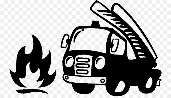 Пожарная машина трафарет