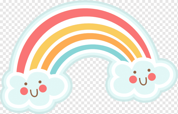 Облачко с радугой наклейки