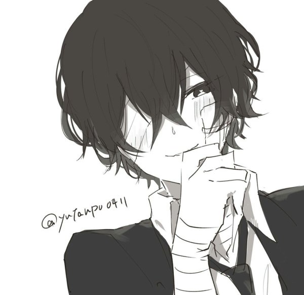 Дадзай Осаму черно белый