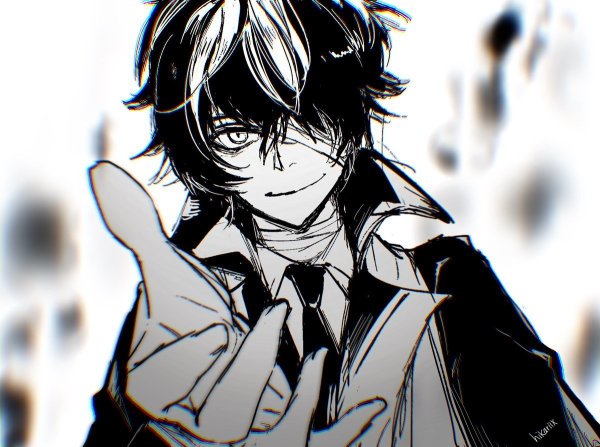 Даазай Осаму чёрно белый