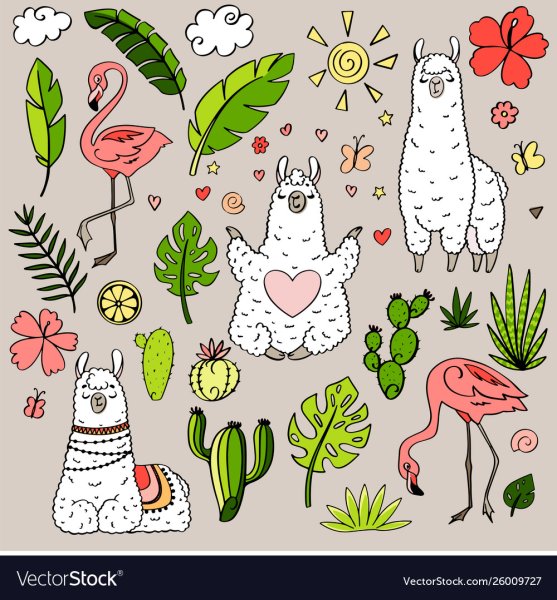 Наклейки в стиле лам