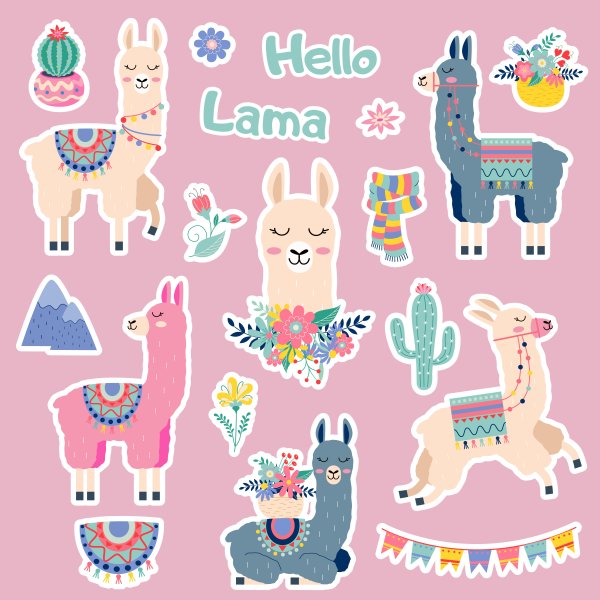 Наклейки для распечатки ламы