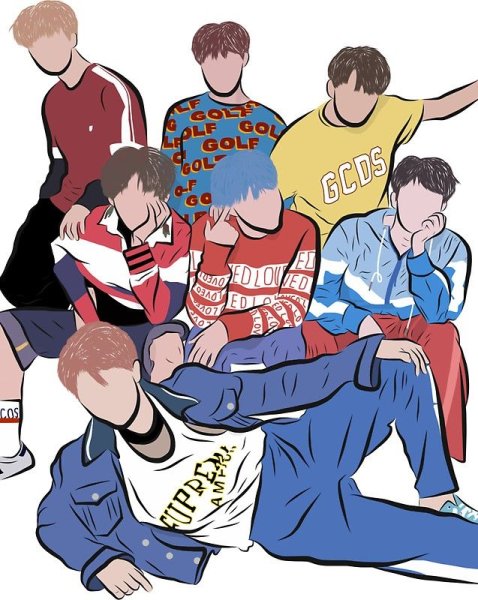 BTS Стикеры вектор