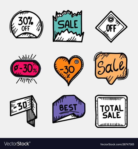 Наклейки рисунок sale с товарами