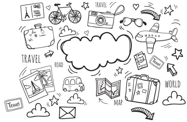 Стикеры для ежедневника черно белые