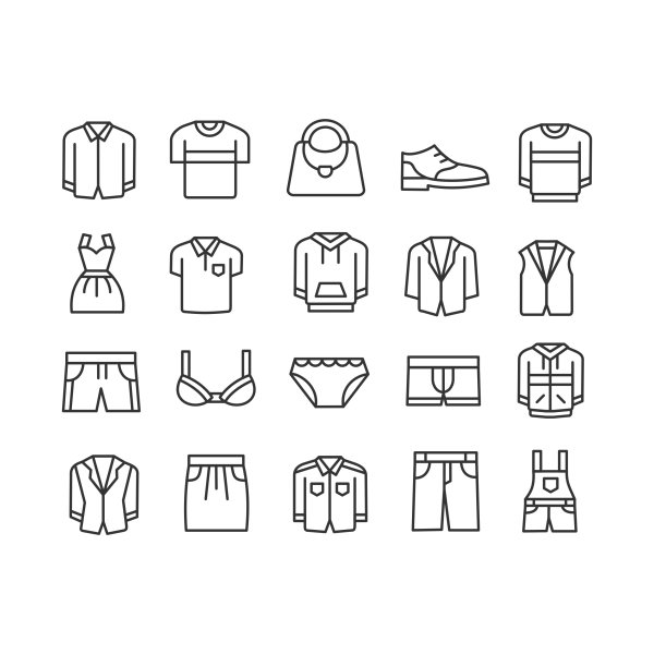 Векторные значки одежда