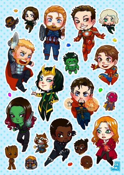 Мстители Чиби арт