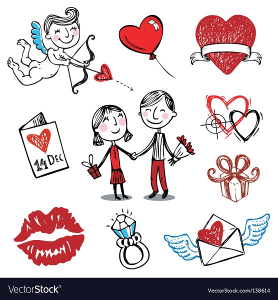 Стикеры с днем Святого Валентина