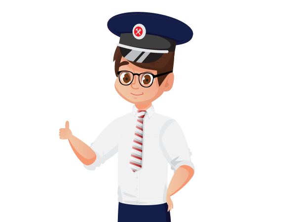 Мультяшный проводник поезда