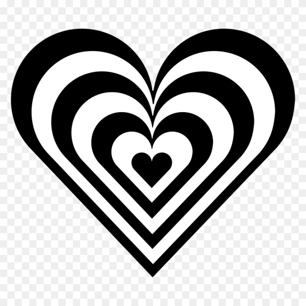 Сердце черно белое