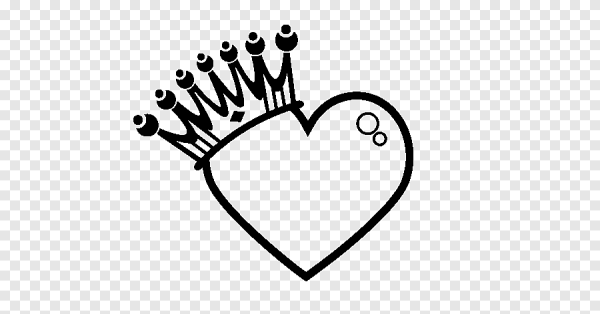 Корона сердечком трафарет
