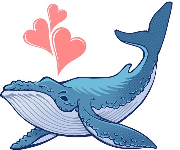 Наклейка - киты