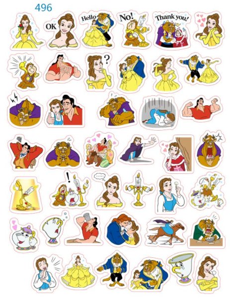 Красавица и чудовище Стикеры